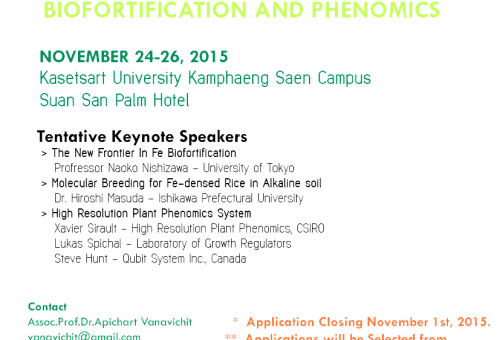 REGIONAL WORKSHOP ON RICE BREEDING BIOFORTIFICATION AND PHENOMICS